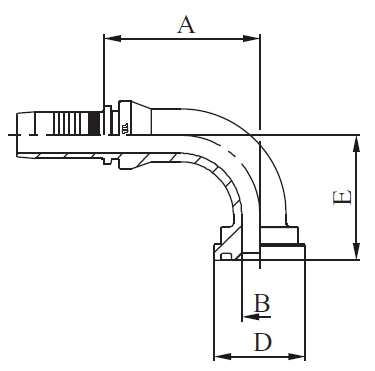 BRIDA ISO/SAE 90º  3.000 LIBRAS M23391